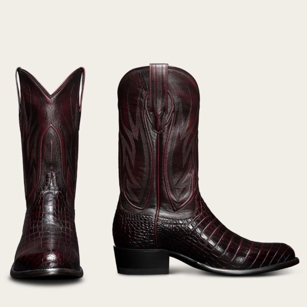 NWT ✨ Limited Edition ✨ Tecovas ‘The Cooper’ Boot in Black Cherry Crocodile
